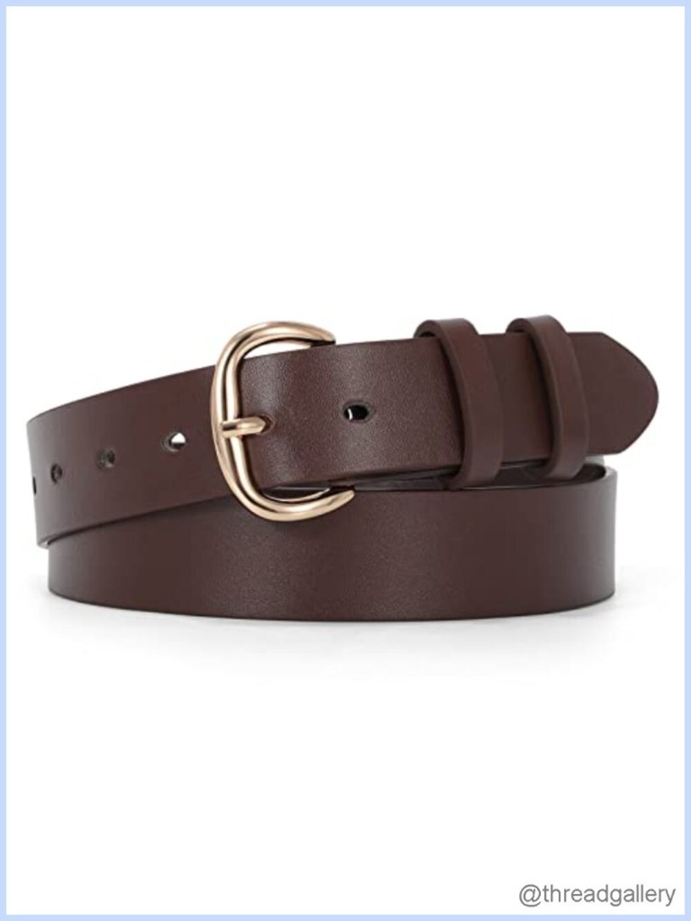 Women's Faux Leather Belt Gold Buckle Jeans Pants Casual Dress Waist Belt